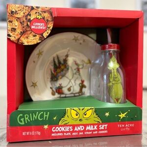 Grinch Cookies and Milk Set